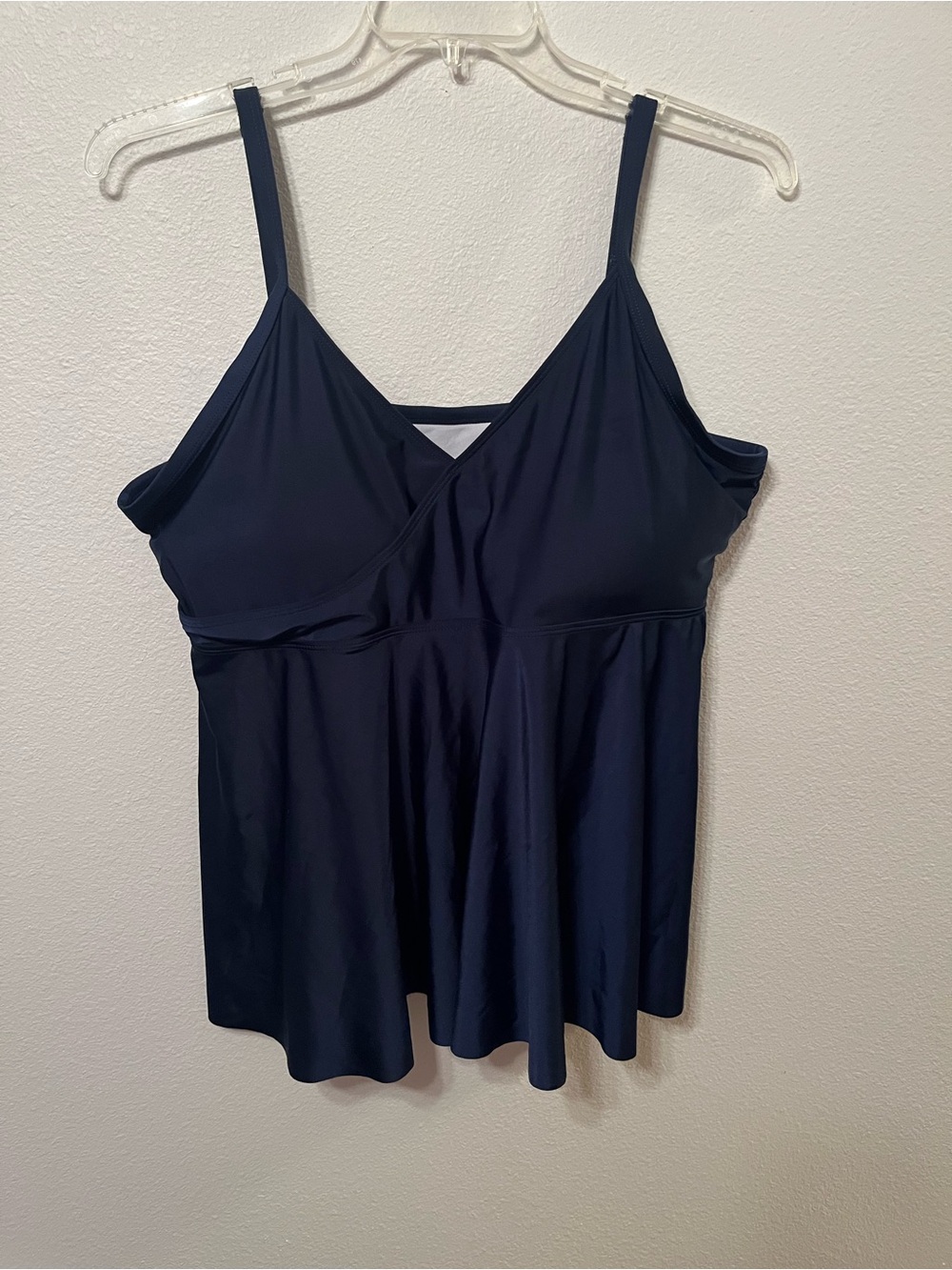 Swimsuits For All - XXL - Navy V-Neck Swim Tankini Top